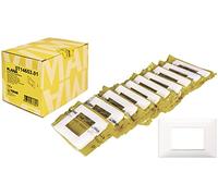 Vimar Plana 0T14653.01 - Placa de tecnopolímero (3 módulos, 10 unidades), color blanco
