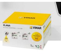 Vimar Plana kit 3 tomas 14210 + 1 toma 14210.USB - 0K14210