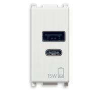 Vimar Plana Toma USB-A+C 1 módulo 15W blanco - 14292.AC.15