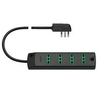 Vimar Regleta 4 Tomas de 16 a Espacio Bipasso Enchufe con Cable 1,5 M, Color Negro