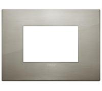 Vimar serie arke - Marco classic 3 módulos metal inoxidable cepillado