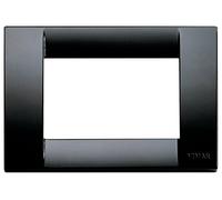 Vimar serie idea - Placa classica 3 módulo plastico negro