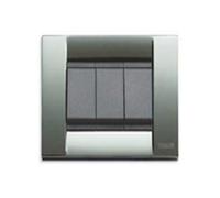 Vimar serie idea - Placa classica 3 módulos metal cromo