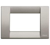 Vimar serie idea - Placa classica 3 módulos metal titanio metalizado