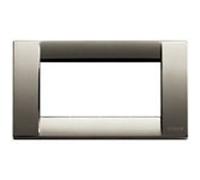 Vimar serie idea - Placa classica 4 módulos metal cromo negro