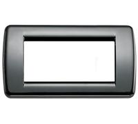 Vimar serie idea - Placa rondo 4 módulo metal negro