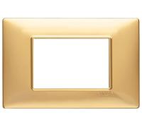 Vimar serie plana - Placa 3 módulo tecnopolimero oro mate
