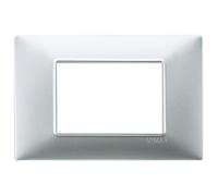 Vimar serie plana - Placa 3 módulo tecnopolimero plata mate