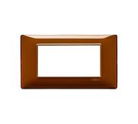 Vimar serie plana - Placa 4 módulo reflex tabaco