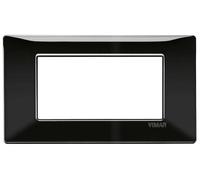 Vimar serie plana - Placa 4 módulo tecnopolimero negro