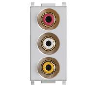 Vimar serie plana - Toma 3 entradas rca silver