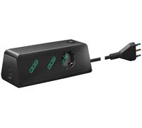 Vimar 00604.CC - Regleta de escritorio con interruptor y cable de 2 m, 1 salida universal SICURY, 2 salidas SICURY estándar italiano, 2 salidas USB A y 1 salida USB C, enchufe 16A estándar italiano
