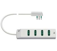 Vimar - Zapatilla múltiple de 4 tomas - Bypass - Enchufe de 16A con cable de 1,5 mt - Color blanco