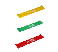 VIMAS SPORT Mini Bandas Elásticas de Resistencia - Set 3 Mini Bands Fitness Suave/Media/Fuerte - Gomas Musculación para Ejercicio, Pilates, Glúteos, Piernas - Gomas Resistentes Antideslizantes