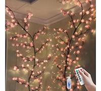 VIMAZ Luces LED de ramas de árbol de cerezo para pared, 8 modos de luces de flor de cerezo con 96 LED, control remoto, temporizador, luz LED de hadas de cerezo, decoraciones para dormitorio, arte de