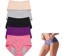 Vimlo Braguitas Flowarmth, Braguitas Protectoras a Prueba de Fugas de Cintura Alta Flowarmth, Ropa Interior a Prueba de Fugas for Mujeres con incontinencia(5pcs,6XL)