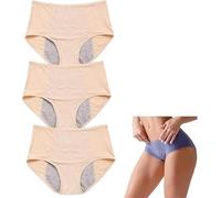 Vimlo Braguitas Flowarmth, Braguitas Protectoras a Prueba de Fugas de Cintura Alta Flowarmth, Ropa Interior a Prueba de Fugas for Mujeres con incontinencia(3pcs Skin,XXL)