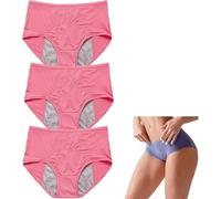 Vimlo Braguitas Flowarmth, Braguitas Protectoras a Prueba de Fugas de Cintura Alta Flowarmth, Ropa Interior a Prueba de Fugas for Mujeres con incontinencia(3pcs Pink,5XL)