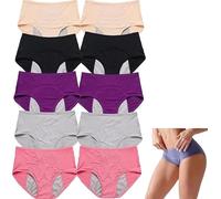 Vimlo Braguitas Flowarmth, Braguitas Protectoras a Prueba de Fugas de Cintura Alta Flowarmth, Ropa Interior a Prueba de Fugas for Mujeres con incontinencia(10pcs,XXL)