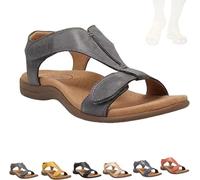 Vimlo Helpseason Sandalias ortopédicas cómodas for mujer, Libiyi Sandalias ortopédicas cómodas for mujer con soporte for el arco Sandalias de ajuste ancho(Gray,40)