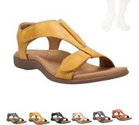 Vimlo Helpseason Sandalias ortopédicas cómodas for mujer, Libiyi Sandalias ortopédicas cómodas for mujer con soporte for el arco Sandalias de ajuste ancho(Yellow,40)