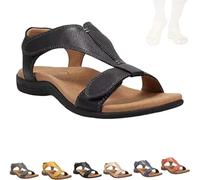 Vimlo Helpseason Sandalias ortopédicas cómodas for mujer, Libiyi Sandalias ortopédicas cómodas for mujer con soporte for el arco Sandalias de ajuste ancho(Black,38)