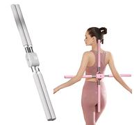 Vimlo Posture Corrector, Yoga Sticks Stretching Tool, Anti Hunchback Cross Stick, Retractable Humpback Correction Stick Open Shoulders & Back, for Teenagers Students Adults (Color : Gray)