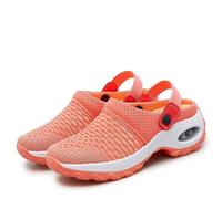 Vimlo Zuecos ortopédicos for Mujer con Soporte for Arco, Zapatillas de Deporte Anchas ortopédicas for Caminar, Sandalias elásticas (Color : Orange, Size : 41)