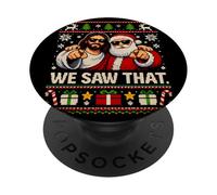 Vimos Que Jesús Y Santa Claus Divertida Navidad PopSockets PopGrip Adhesivo
