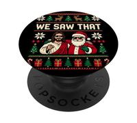 Vimos Que Jesús Y Santa Claus Divertida Navidad PopSockets PopGrip Adhesivo