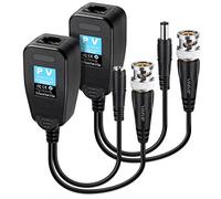 VIMVIP HD-CVI/TVI/AHD pasiva Video Balun con conector de alimentación y RJ45 CAT5 - Cable transmisor de datos 1 par