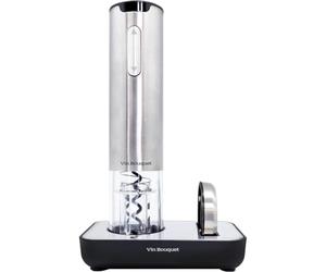 Vin Bouquet Compact FID 003 Sacacorchos Electrico Deluxe, Incluye Degollador Base y Cargador, Manganese Steel & ABS, Plata y Negro, 21 x 33.5 x 6.5 cm