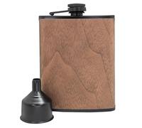 Vin Bouquet FIA 1277 petaca acero inoxidable diseño madera 8 oz accesorios bebida licor