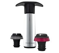 Vin Bouquet FIC 1308 bomba de vacío manual click inox con 2 tapones indicador sonido accesorios vino conservar vino