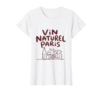 Vin Naturel Paris Bar de Vinos Naturales Viñedo Francés Camiseta gráfica económica, Mujer, Blanco, M