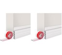 Vinabo 100 x 5cm Burlete Puerta Entrada, Aislante Puertas de Entrada-Fácil y Rápido de Instalar, Burlete Puerta Exterior, Aislante Térmico, Protección Fría, Protección de Sonido (1x Blanco)