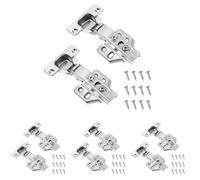 Vinabo 2 placas de reparación de bisagras, placa de instalación con 24 tornillos de 9 x 9 cm, kit de reparación de acero inoxidable para muebles de madera, cocina, armario, puertas (Paquete de 4)