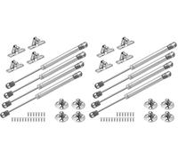 Vinabo 4 muelles de gas de 100 N, pistones de gas para puertas, conector para muebles, bisagra de armario, amortiguador de bisagra para gabinetes de cocina, plateado/negro (Paquete de 2)