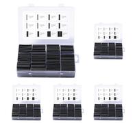 Vinabo 400 piezas 3:1 tubo termorretráctil de doble pared, kit de envoltura termorretráctil impermeable, revestimiento adhesivo, kit de tubo de cable termocontraíble de aislamiento eléctrico (Negro)