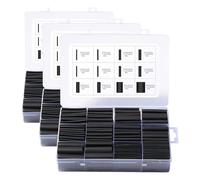 Vinabo 400 piezas 3:1 tubo termorretráctil de doble pared, kit de envoltura termorretráctil impermeable, revestimiento adhesivo, kit de tubo de cable termocontraíble de aislamiento eléctrico (Negro)