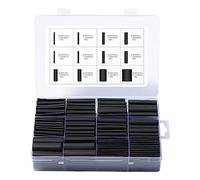 Vinabo 400 piezas 3:1 tubo termorretráctil de doble pared, kit de envoltura termorretráctil impermeable, revestimiento adhesivo, kit de tubo de cable termocontraíble de aislamiento eléctrico (Negro)