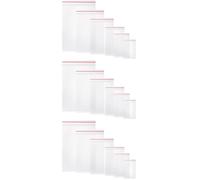 Vinabo 600 bolsas de plástico transparente con cierre de cremallera reutilizables para cocina, oficina, joyas, semillas y pequeños accesorios - 6 tamaños (100 x 6 bolsas) (Paquete de 3)