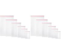 Vinabo 600 pcs Bolsas Sellada Hermeticas Ziplock Bags Reutilizable, Bolsa Transparentes de Almacenamiento, Bolsa de Cremallera 80μm (100×6 Paquetes, 6 Tamaños) (Paquete de 2)