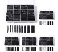 Vinabo 900 Piezas Tubos Termorretráctiles, Termoretractil，Termoretractil para Cables, Kit de Surtido de Tubos de Envoltura de Cableado Retráctil, 12 Tamaños-Relación de Contracción 2:1-Negro