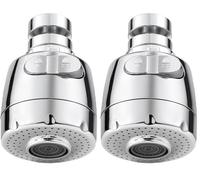Vinabo Aireador para grifo 360 ° giratorio boquilla grifo cocina, boquilla grifo cocina fregadero con filtro regulador de cabezal 2 modos,aireador grifo,atomizador grifo,cabezal grifo cocina,De Plata