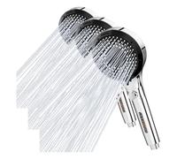Vinabo Alcachofa de Ducha Con Filtro Para 6 Modos, Alcachofa Ducha Alta Presión con Filtración de 3 Capas FáCil De Instalar - Plata (Paquete de 3)
