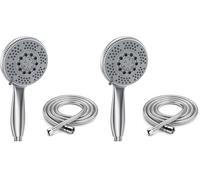 Vinabo Alcachofa de ducha con Manguera 1,5 m, Ahorro de Agua cabezal de ducha con 5 modos, Antical Alcachofa Ducha, ABS cromado, alcachofa con boquilla para limpiar baños, paredes Alicatadas