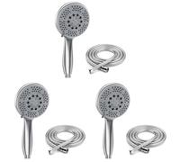 Vinabo Alcachofa de ducha con Manguera 1,5 m, Ahorro de Agua cabezal de ducha con 5 modos, Antical Alcachofa Ducha, ABS cromado, alcachofa con boquilla para limpiar baños, paredes Alicatadas