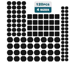Vinabo Almohadillas de Fieltro 120 Unidades, Almohadillas Fieltro Adhesivo para Muebles, 3 Mm para Patas de Muebles, AntiarañAzos y Reducen EI Ruido - Negro