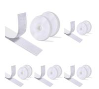 Vinabo Auto Adhesivo Cinta De Gancho Y Bucle 8 m X 20 mm, Cinta doble cara adhesivo de gancho y bucle, Adhesivo Fuerte Hook Y Loop Bandas Para Coser (Blanco) (Paquete de 5)